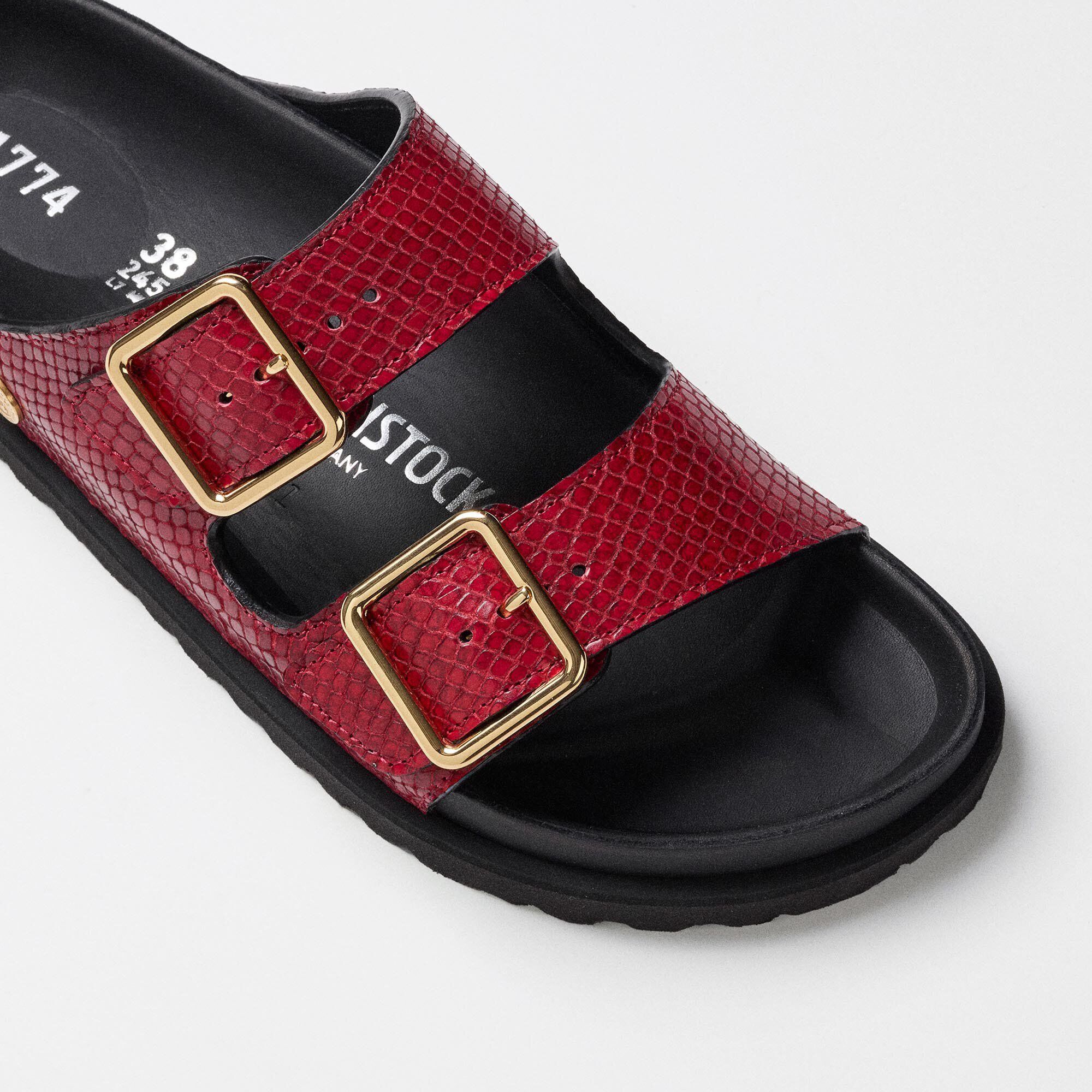 Arizona Lined 1774 Natural Leather in Color red | BIRKENSTOCK Hong