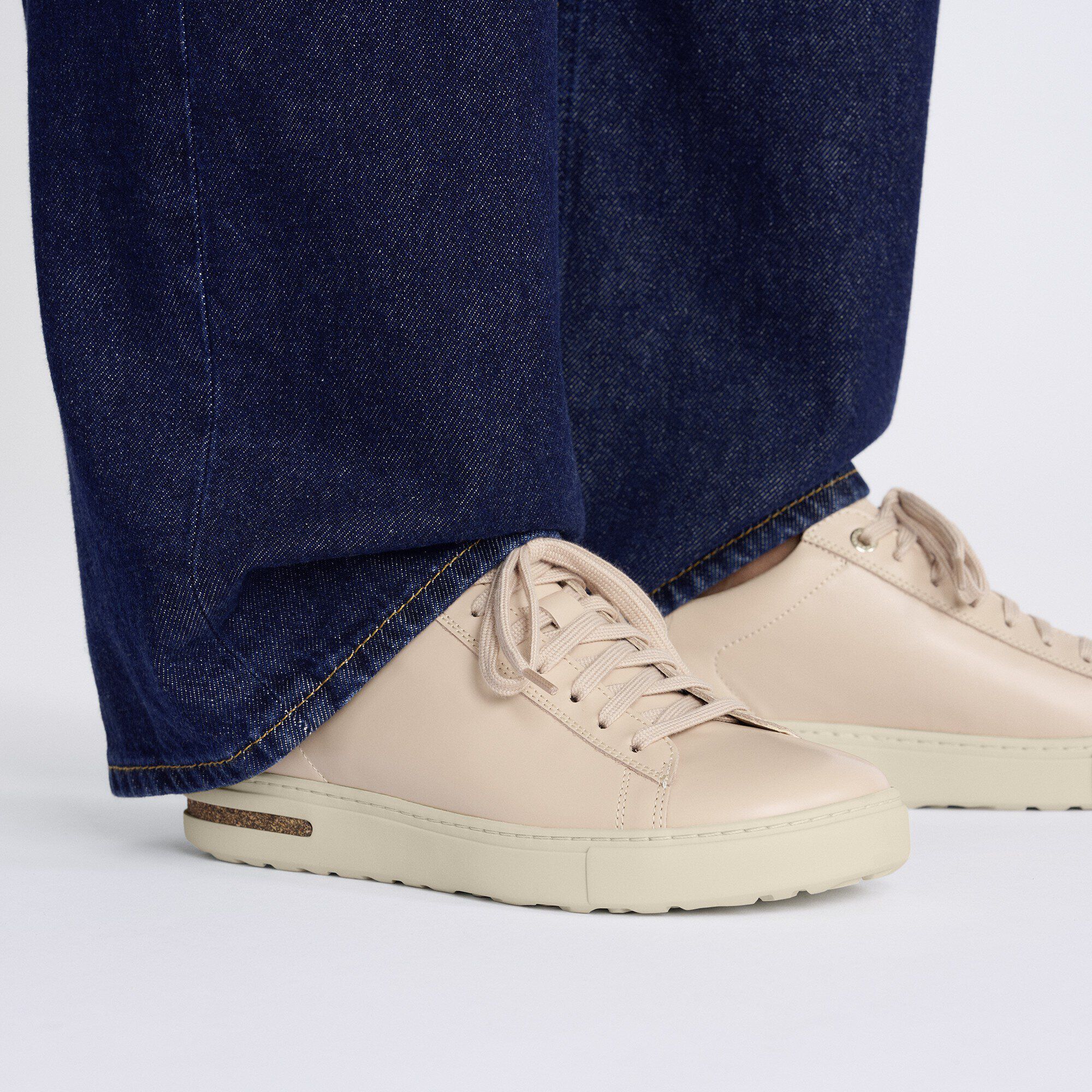 Bend Low Natural Leather Patent Close-up with a female model