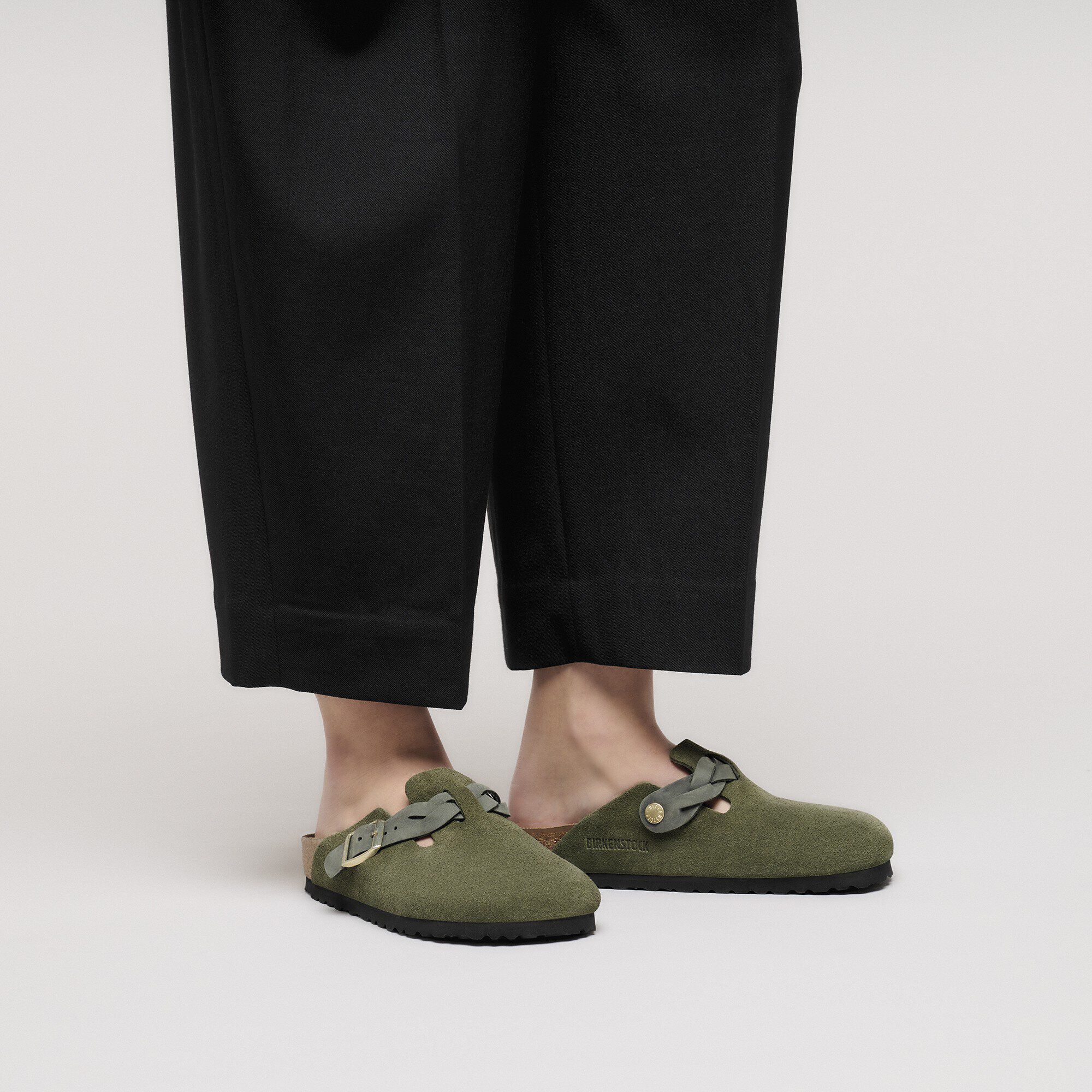 Boston Braided Suede Leather with a female model