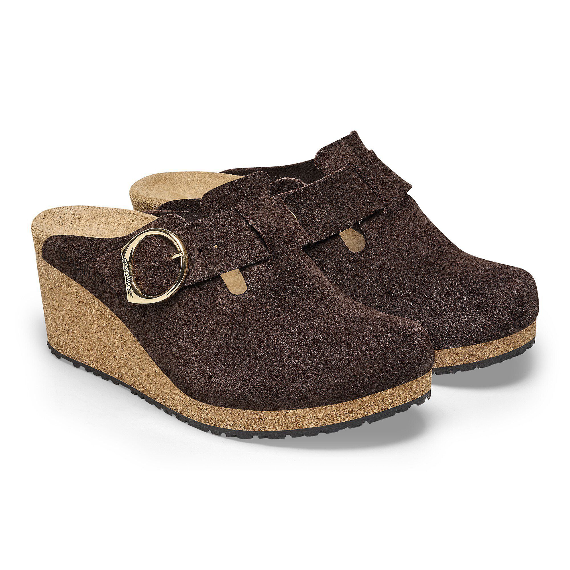 Fanny Ring-Buckle Suede Leather - shown as a pair