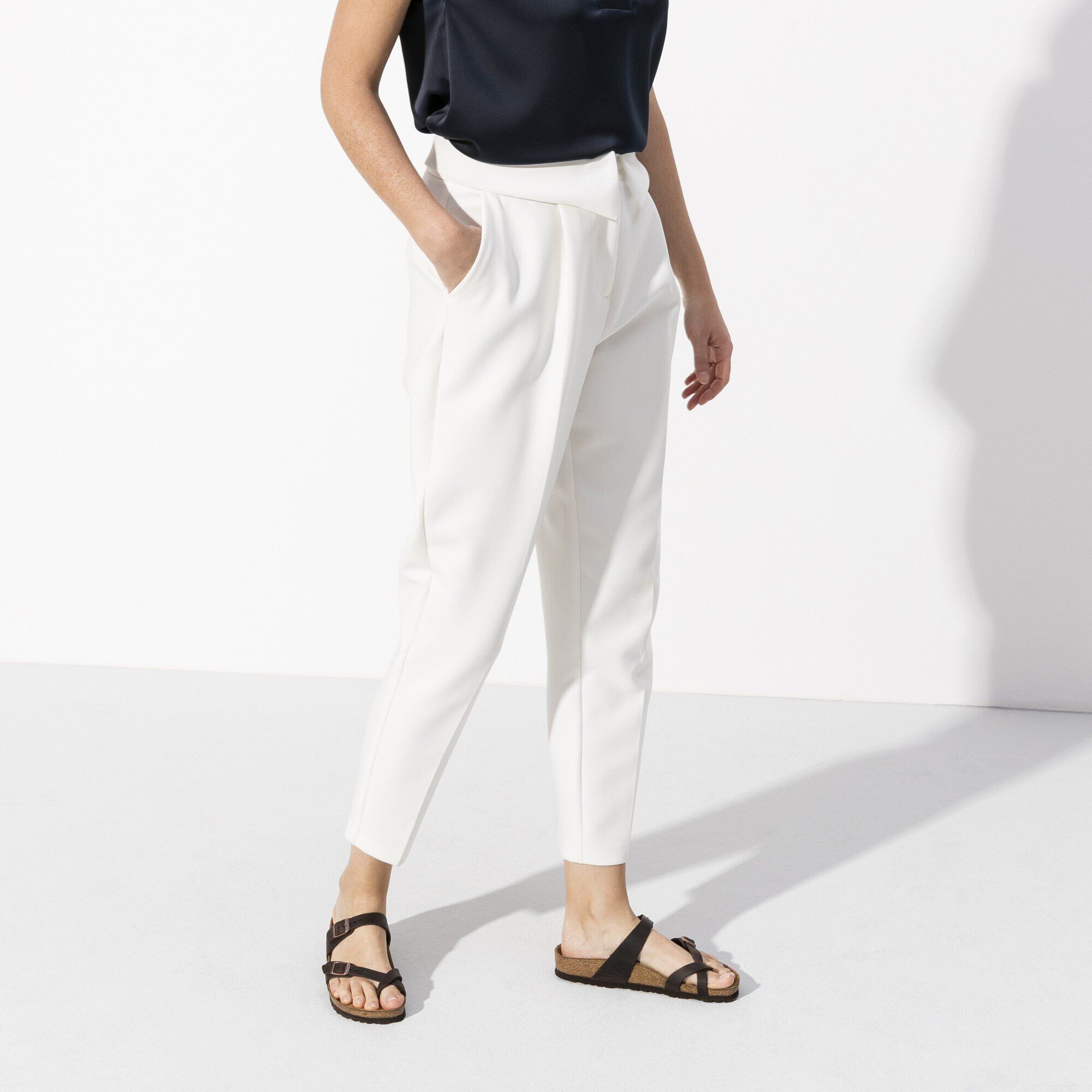   with a female model
