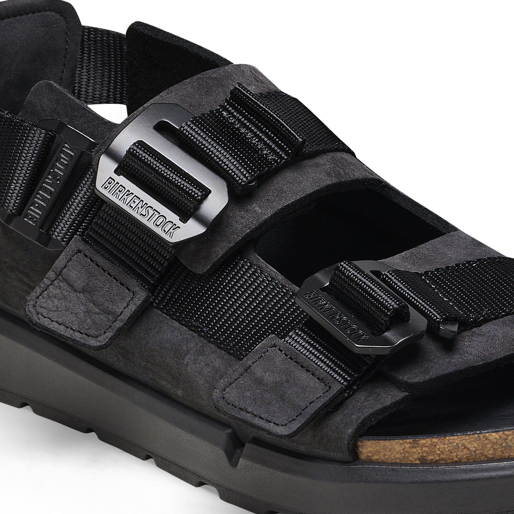 Shinjuku Natural Leather/Textile in Color Black | BIRKENSTOCK Hong
