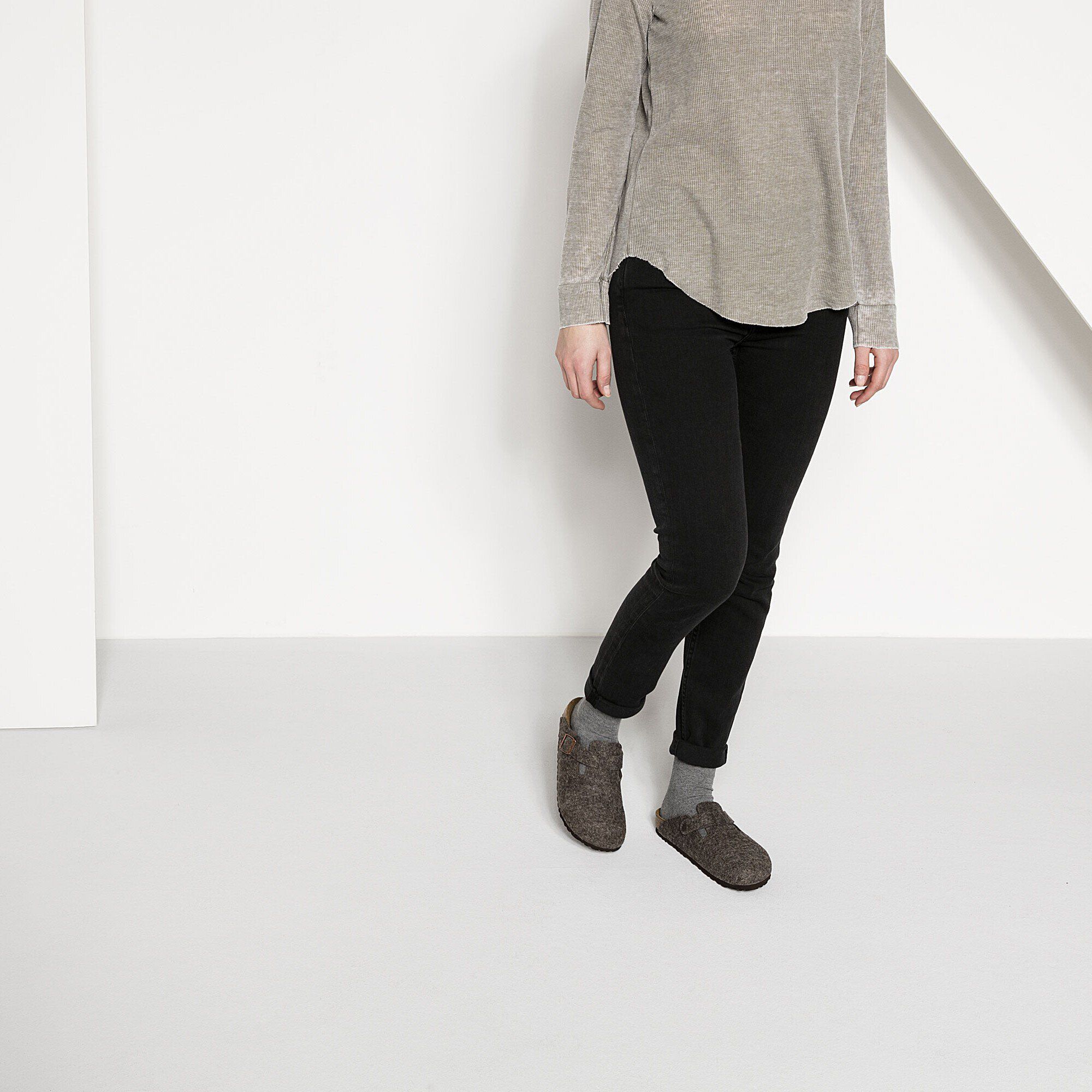 Boston Felt with a female model