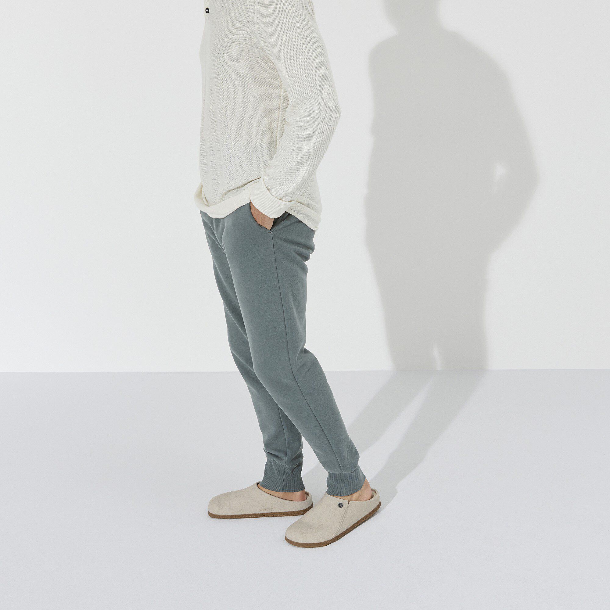 Zermatt Shearling Felt Close-up with a male model