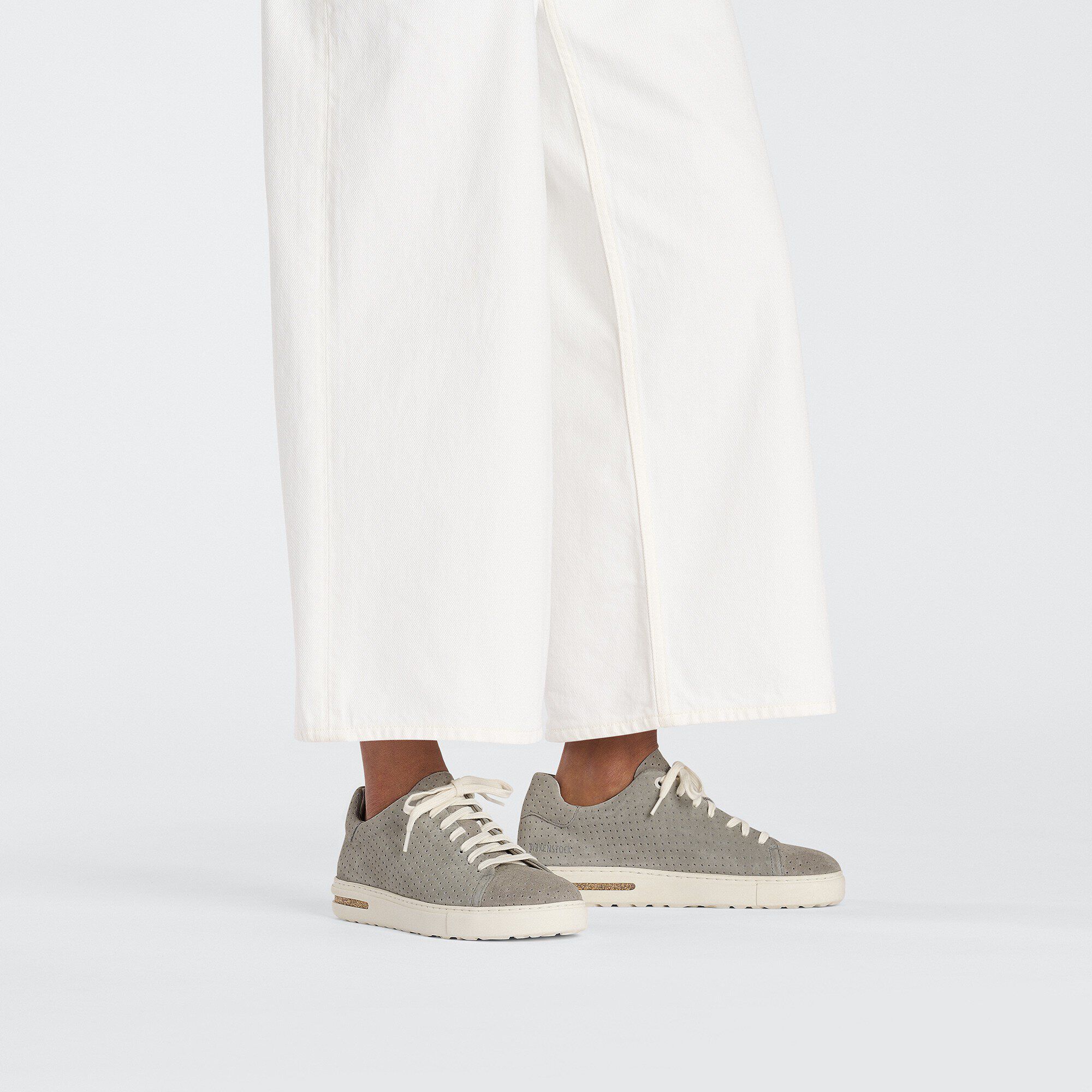 Bend Low Suede Leather Embossed with a female model