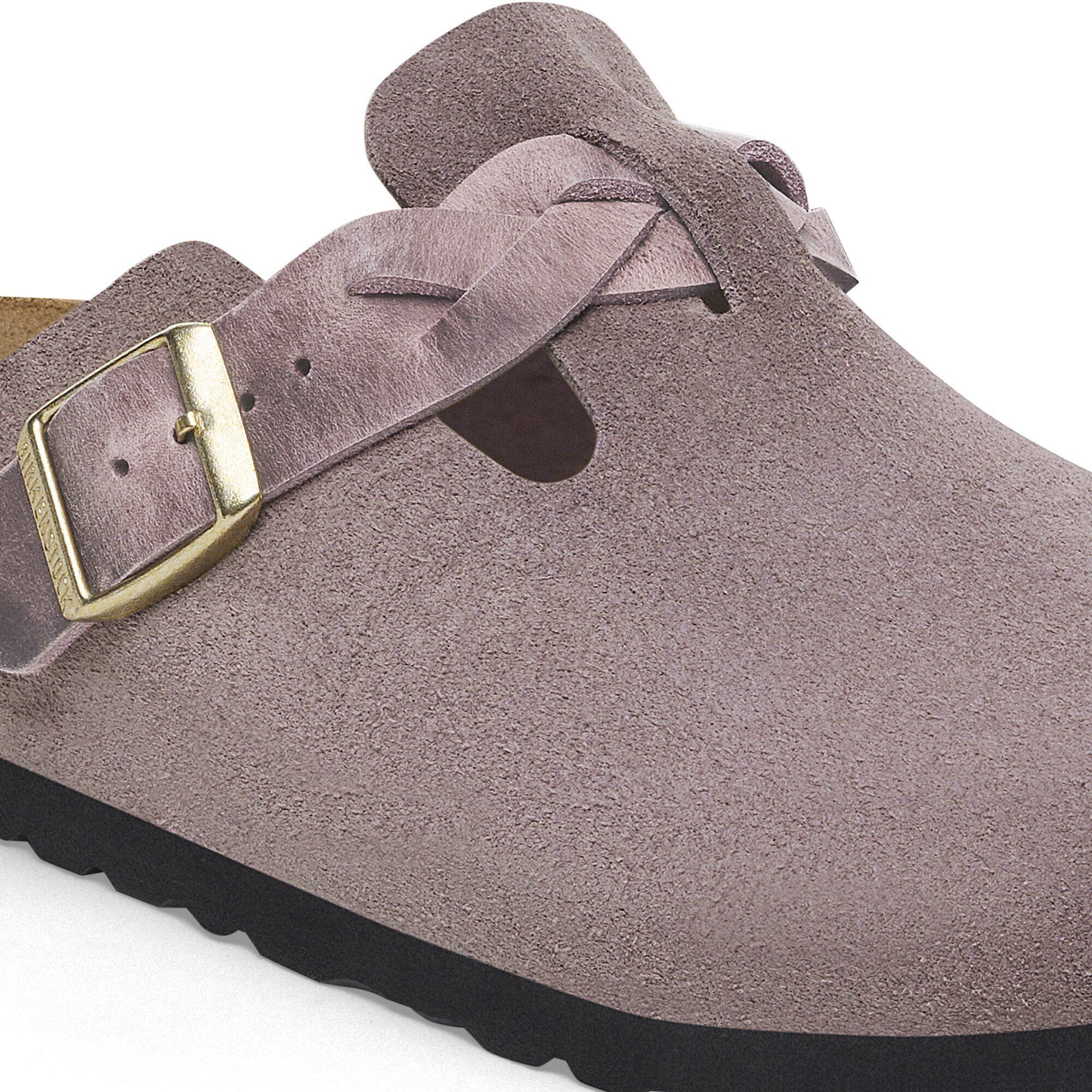 Boston Braided Suede Leather in Color Faded Purple | BIRKENSTOCK