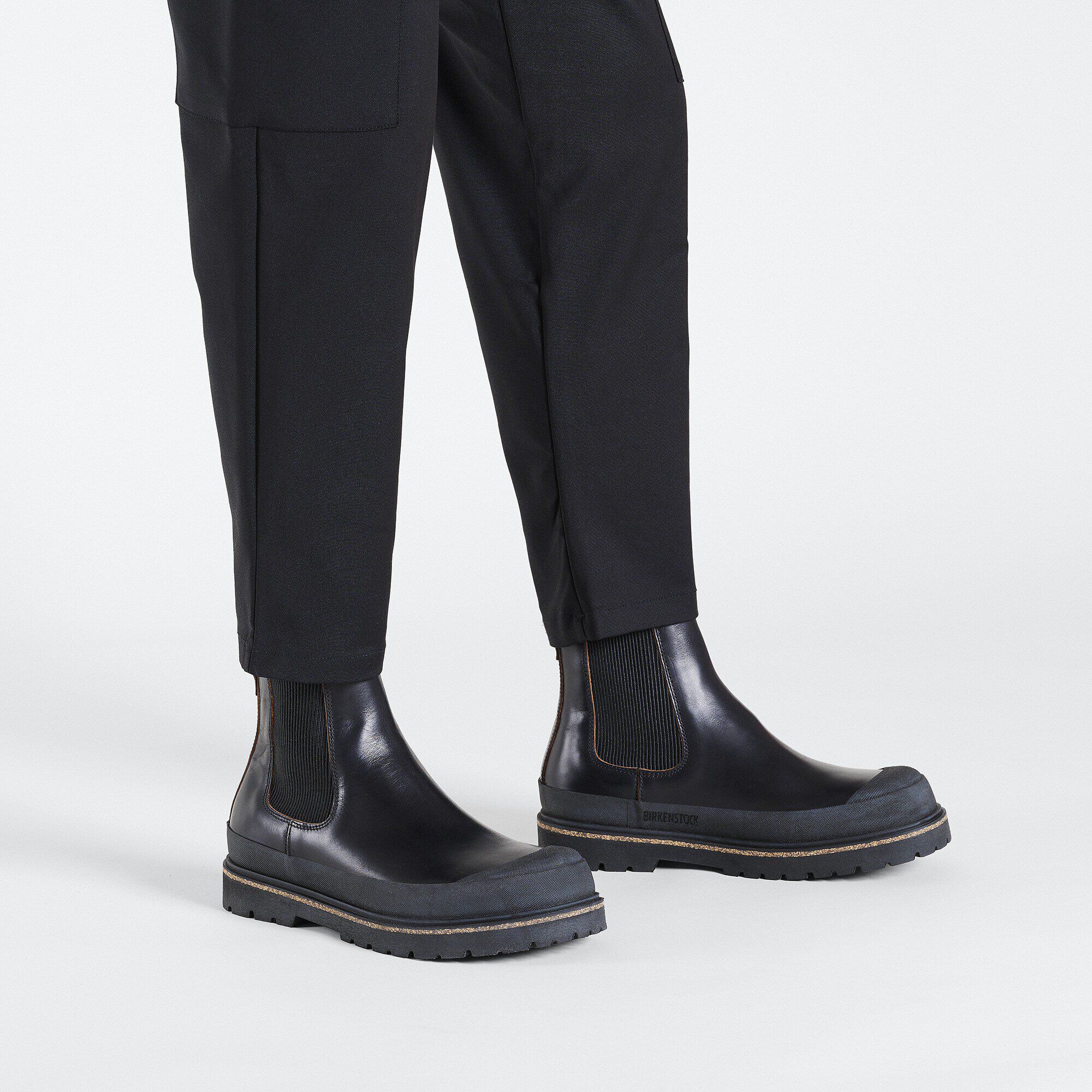 Prescott Slip On Men Waxy Leather Close-up with a male model