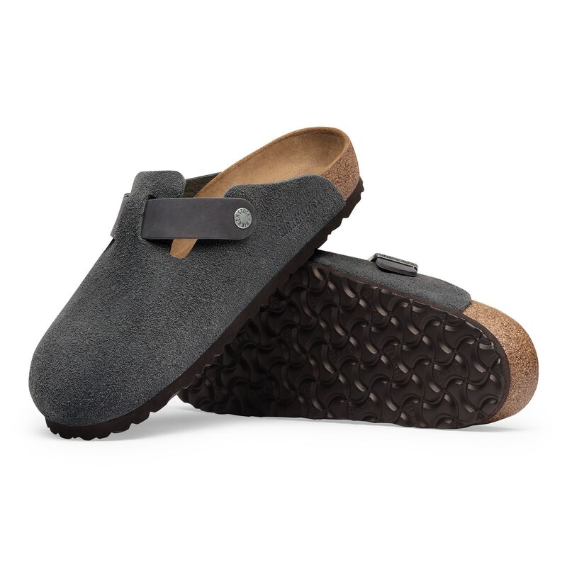 BIRKENSTOCK Boston Mixed Leather Charcoal Daily Comfort detail