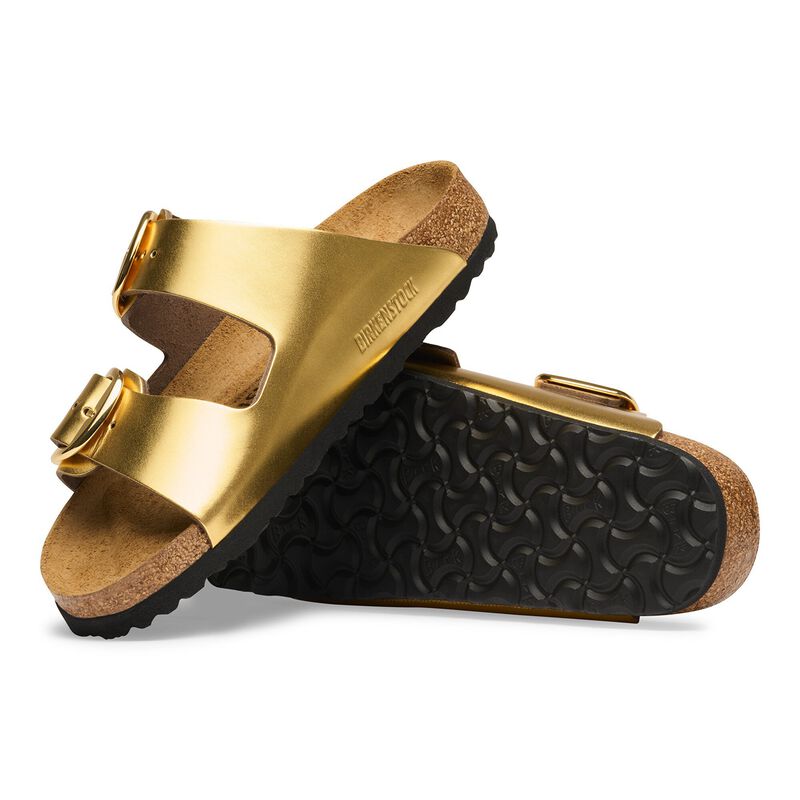 BIRKENSTOCK Arizona Big Buckle Natural Leather Metallic Gold City Comfort detail