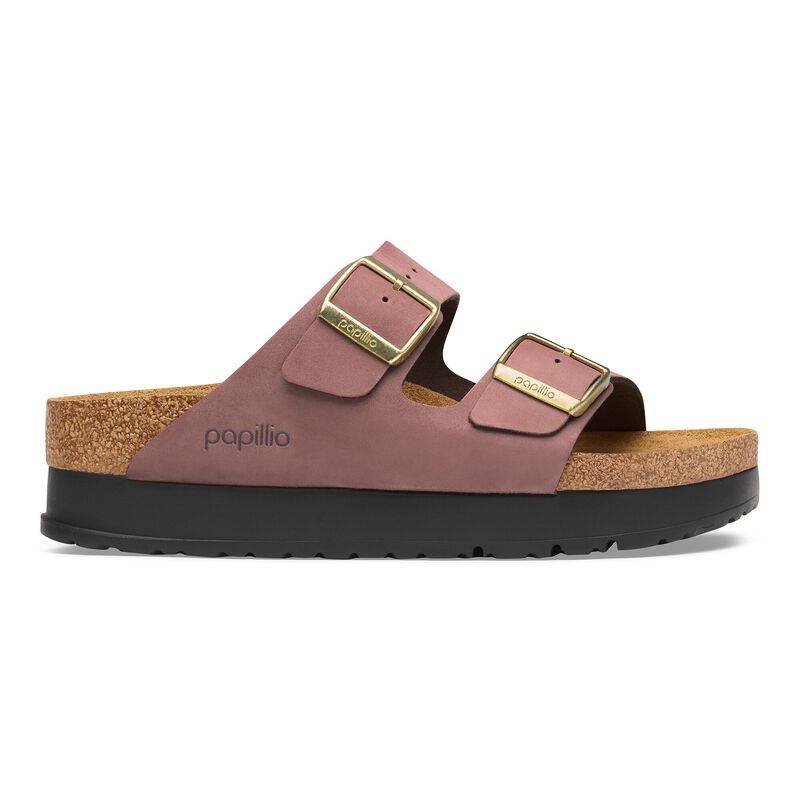 BIRKENSTOCK Arizona Flex Platform Nubuck Leather Pepper Classic Fit detail