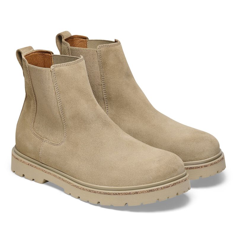 BIRKENSTOCK Highwood Slip On Men Suede Leather Taupe Trail Easy detail