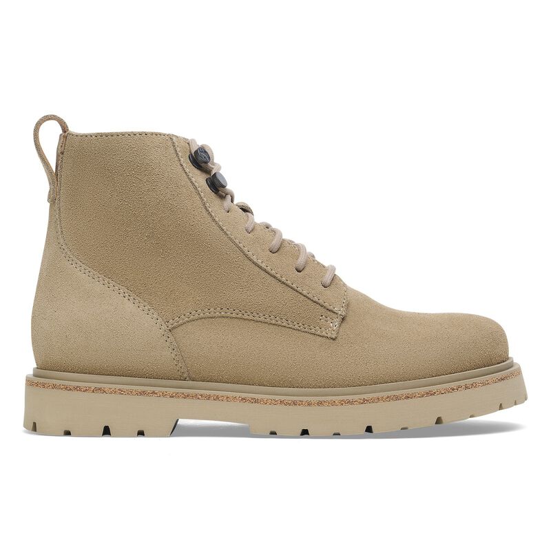 BIRKENSTOCK Highwood Lace Mid Men Suede Leather Taupe Classic Fit detail