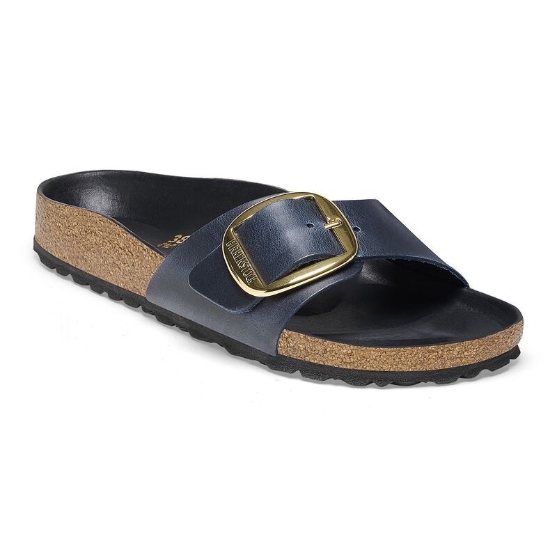 BIRKENSTOCK Madrid Big Buckle Natural Leather Oiled Black Classic Fit detail