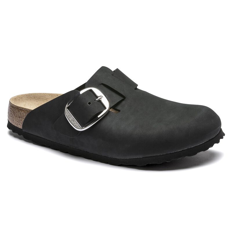 BIRKENSTOCK Boston Big Buckle Nubuck Leather Pure Sage Soft Sole detail