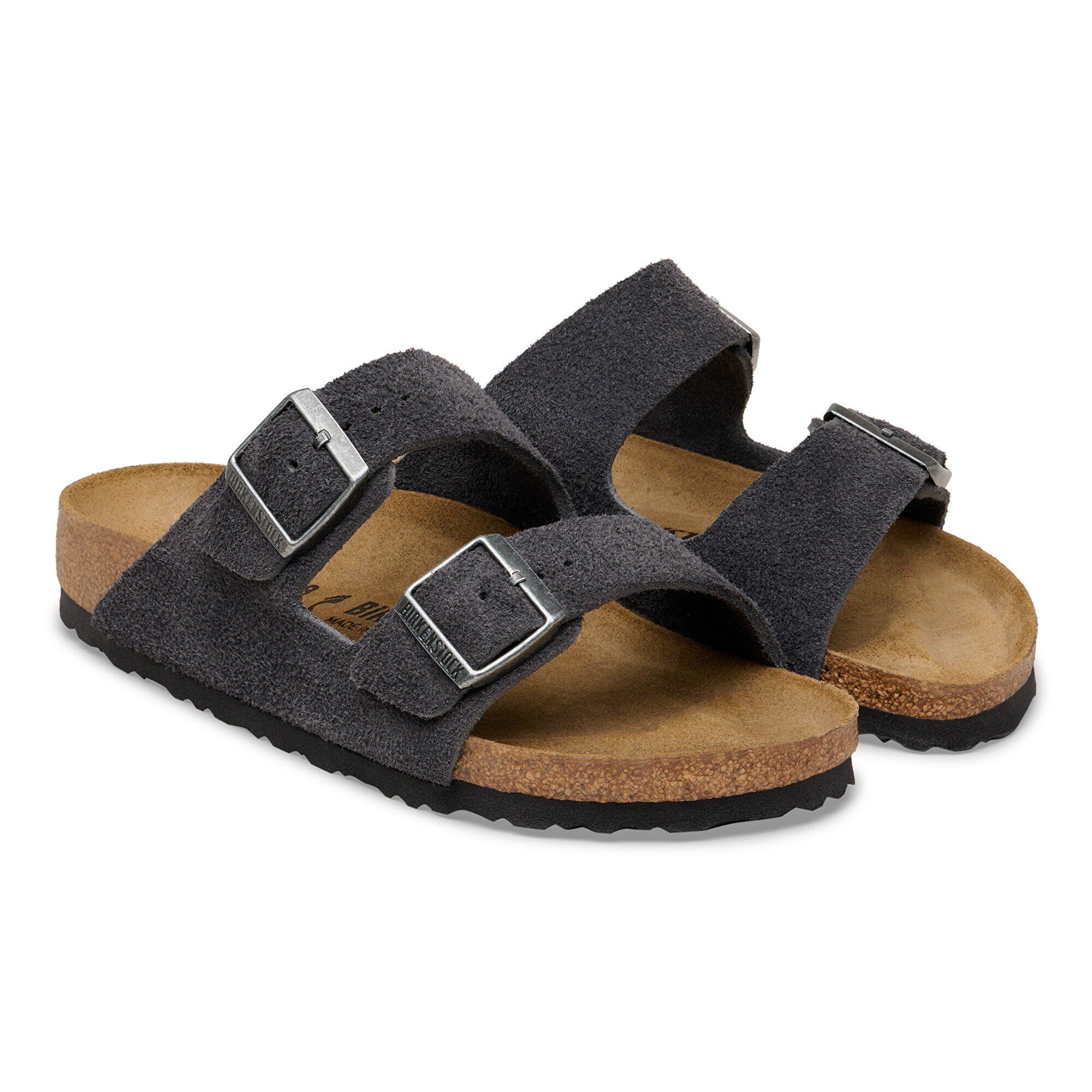 Arizona Suede Leather in Color Charcoal | BIRKENSTOCK US