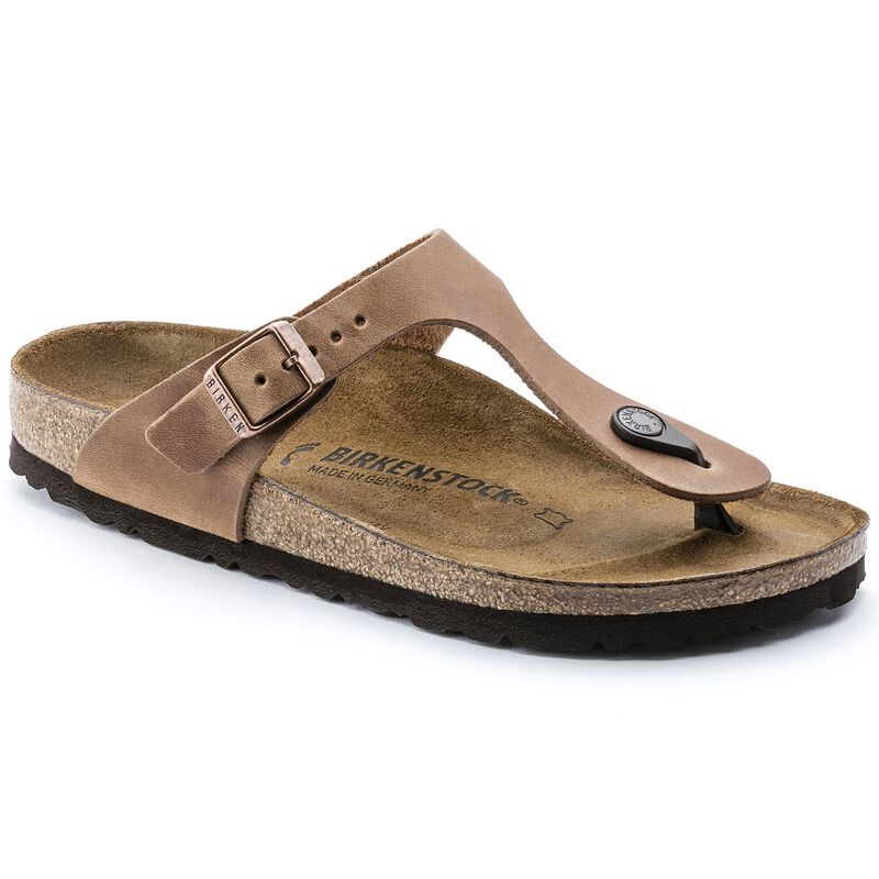 BIRKENSTOCK Gizeh Natural Leather Oiled Habana Easy Walk detail