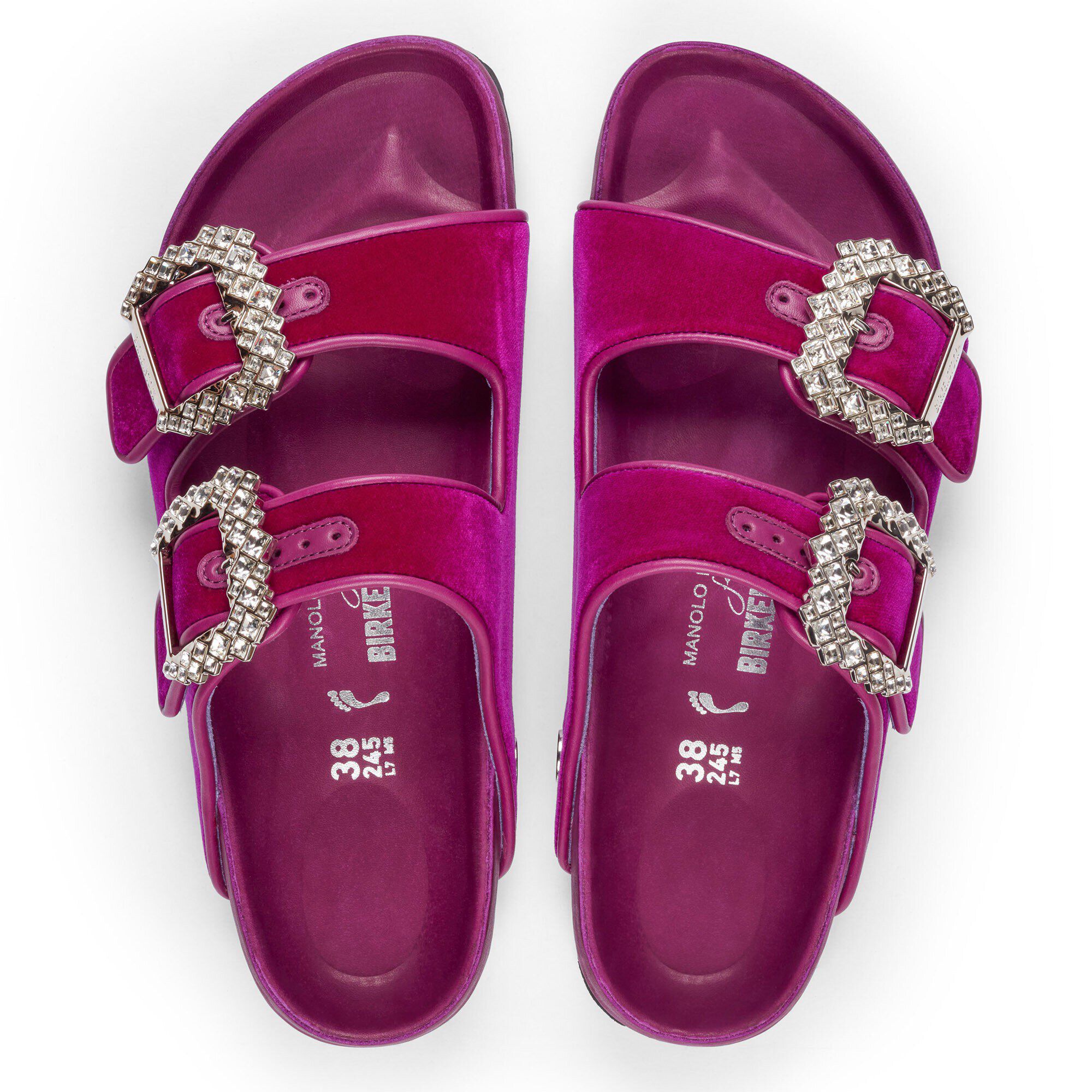 Manolo Blahnik Arizona Velvet Crystal Buckle Velvet