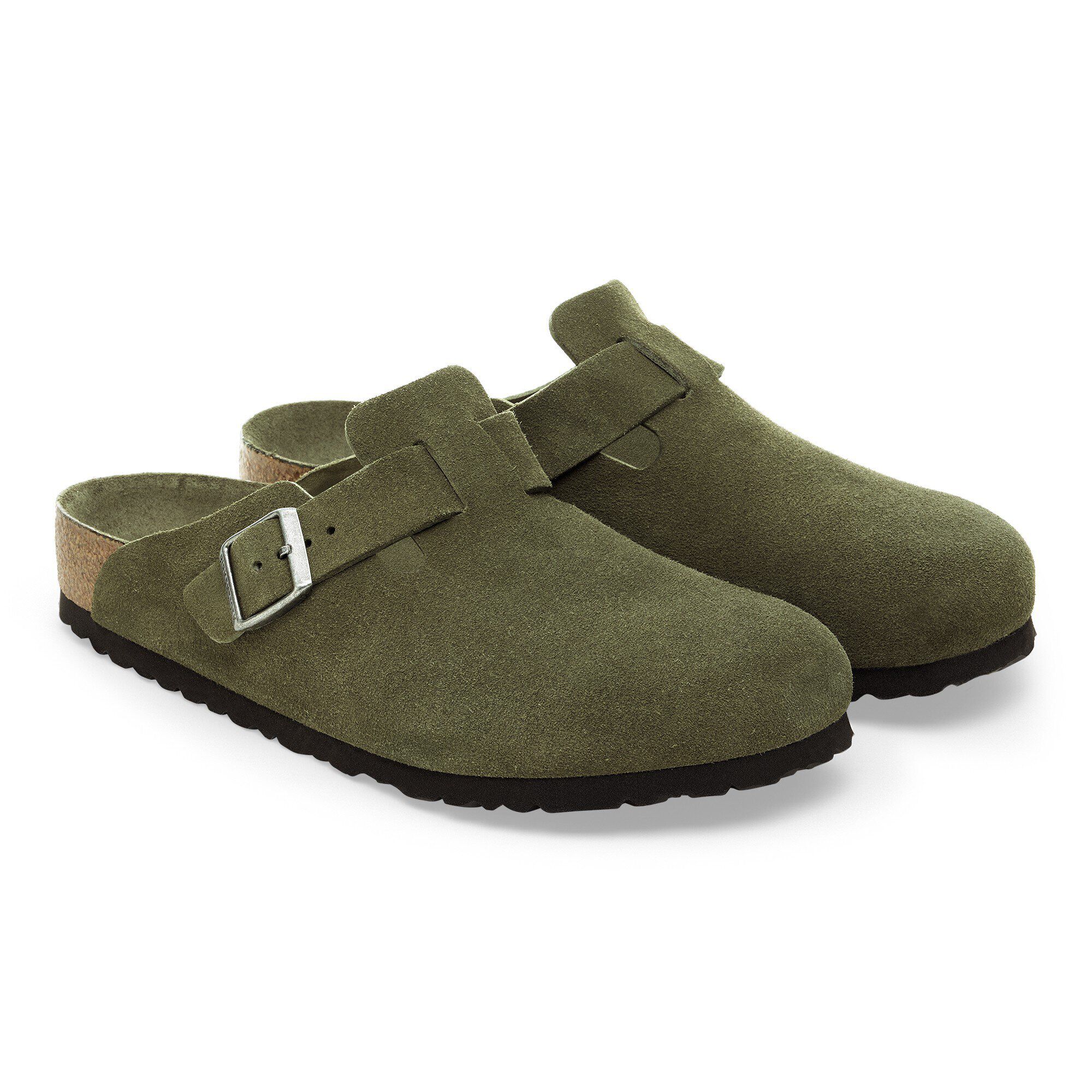 Boston Soft Footbed Suede Leather in Color Thyme Tonal