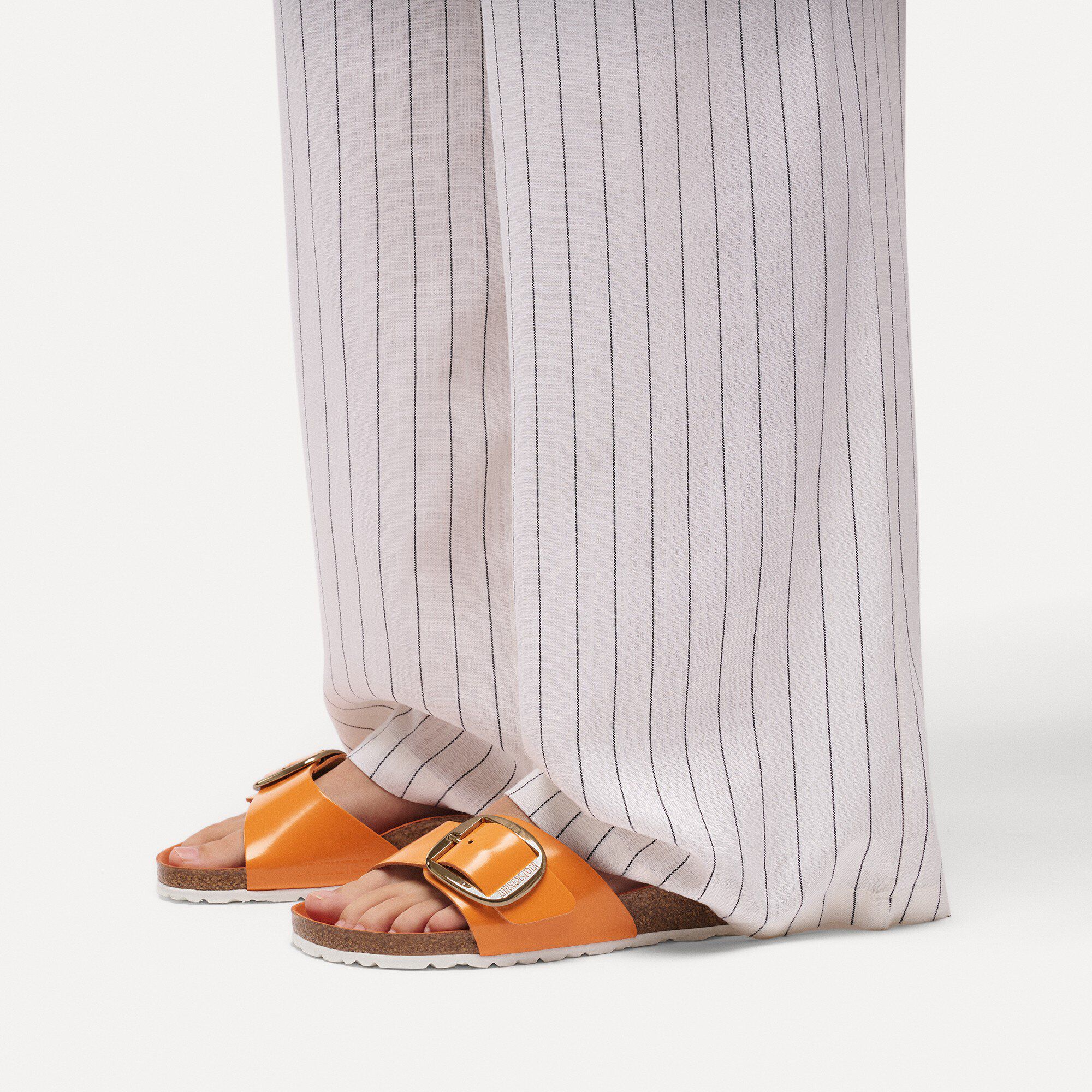 Madrid Big Buckle Natural Leather Patent