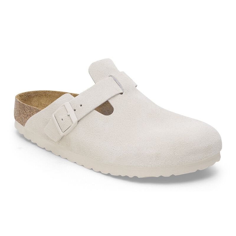 BIRKENSTOCK Boston Soft Footbed Suede Leather Black Soft Sole detail