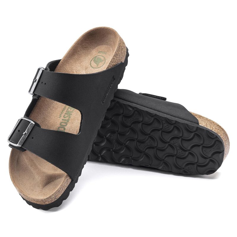 BIRKENSTOCK Arizona Vegan Birko-Flor Nubuck Black Soft Sole detail