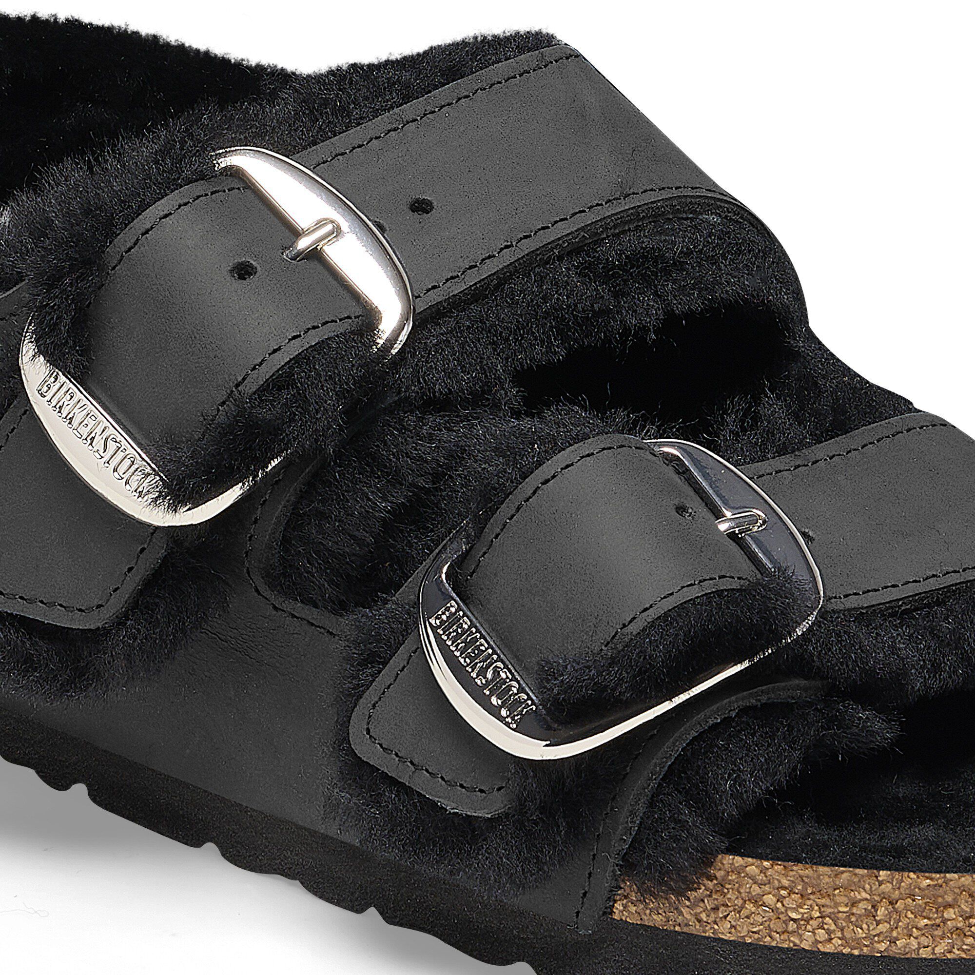 Milano Big Buckle Shearling Oiled Leather