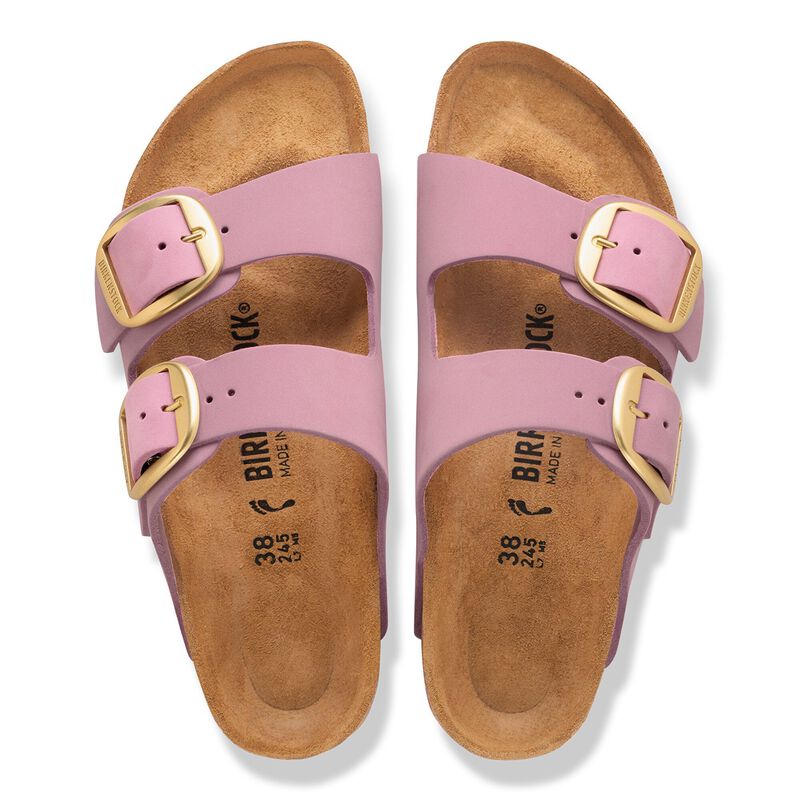 BIRKENSTOCK Arizona Big Buckle Nubuck Leather Orchid Soft Sole detail
