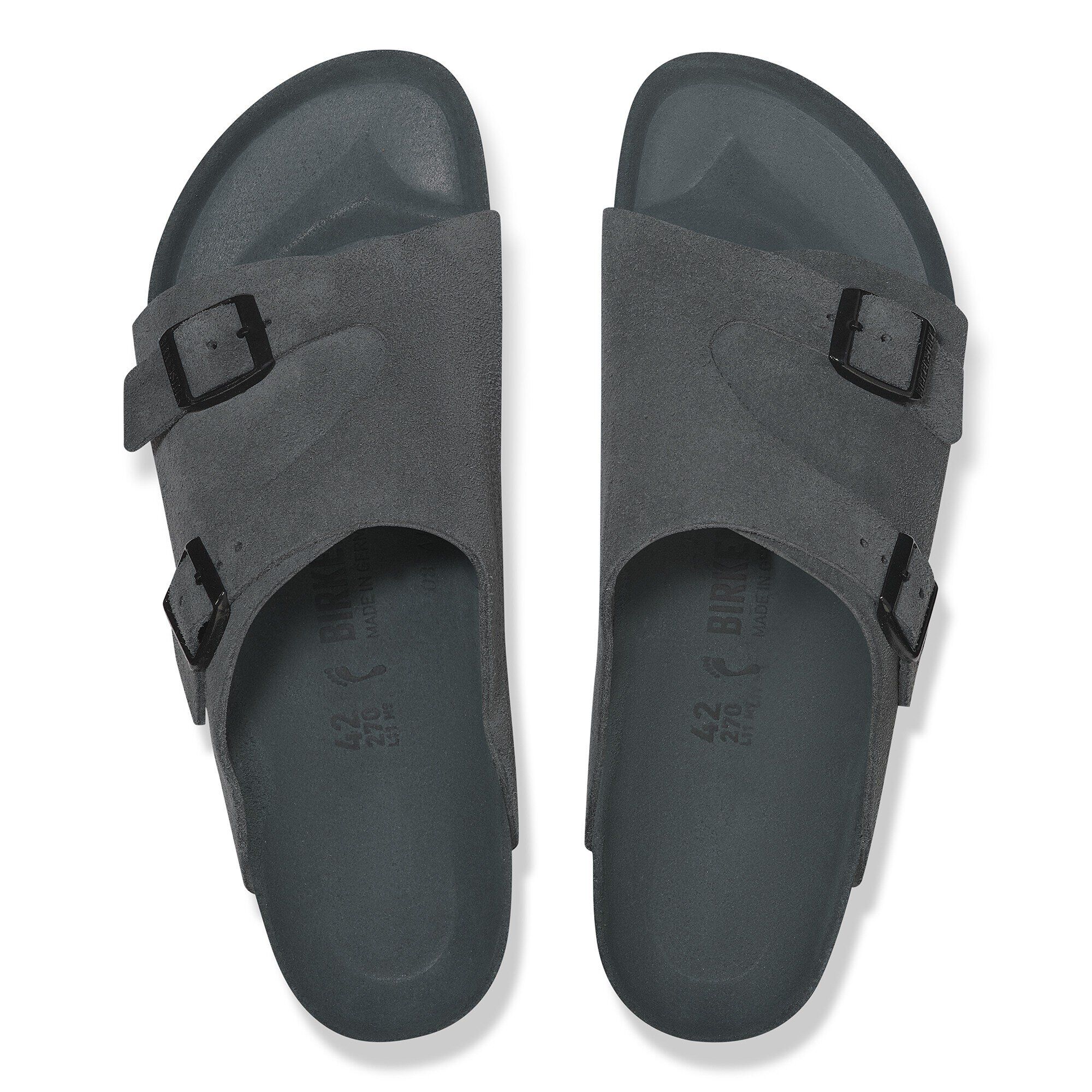Zürich Suede Leather in Color Charcoal | BIRKENSTOCK US
