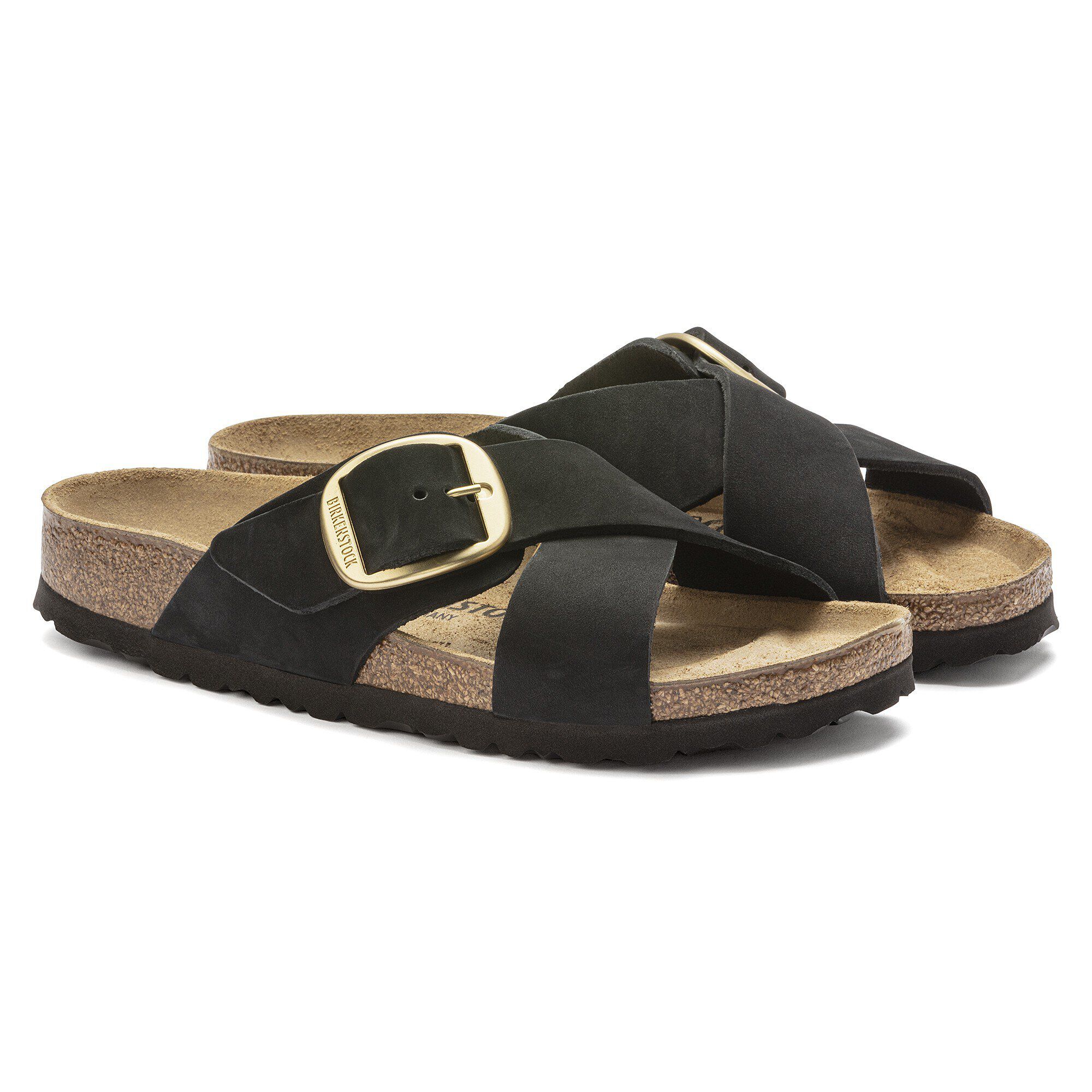 【新品】BIRKENSTOCK/Siena Big Buckle Suede Siena Big Buckle Nubuck Leather in Color Black | BIRKENSTOCK US
