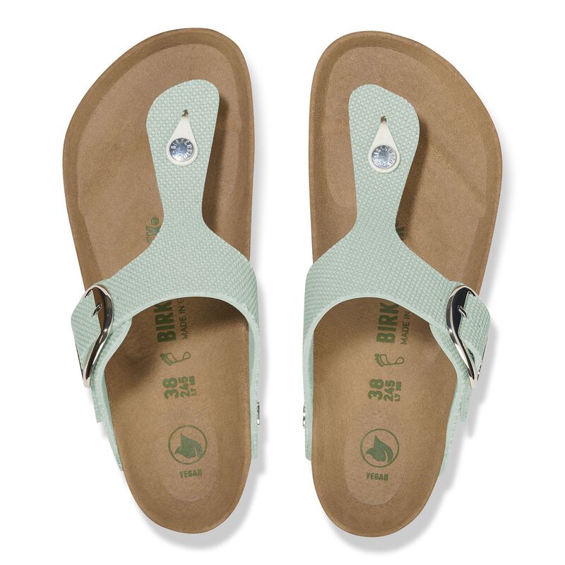 BIRKENSTOCK Gizeh Big Buckle Rivet Logo Textile Canvas Surf Green Trail Easy detail