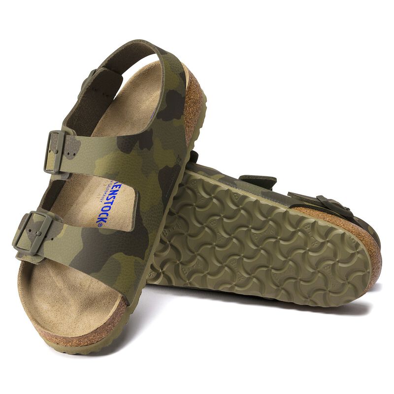 BIRKENSTOCK Milano Soft Footbed Birko-Flor Desert Soil Camouflage Green Contour Sole detail