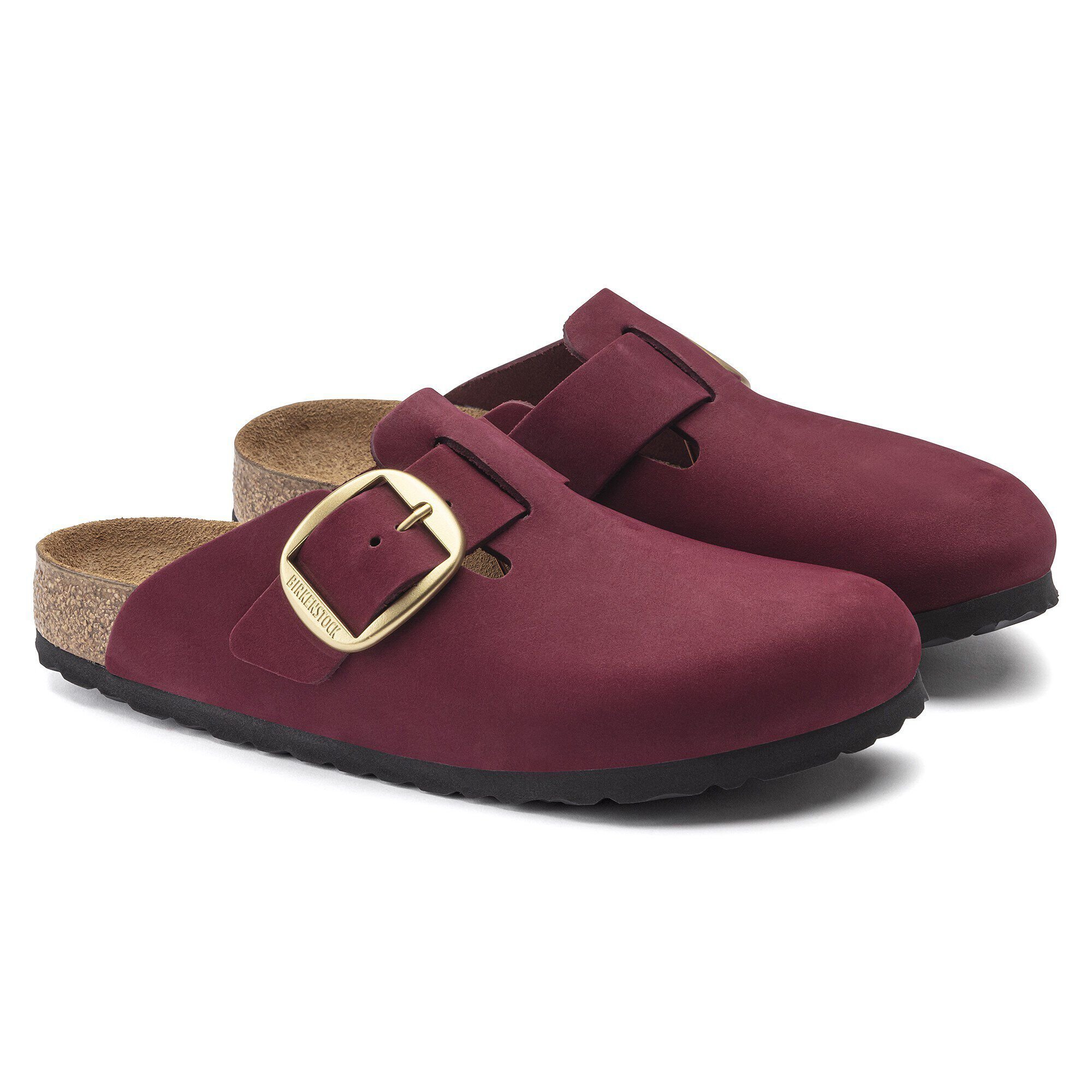 Birkenstock Boston Big Buckle マルーン 39 Boston Big Buckle Shearling Oiled Leather in Color Zinfandel