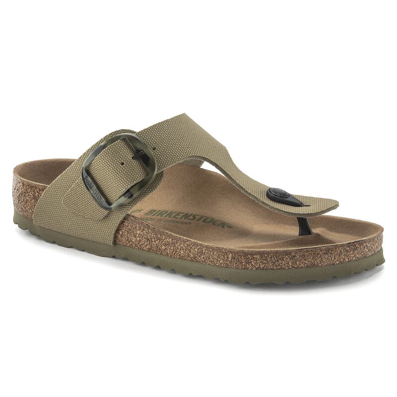 BIRKENSTOCK Gizeh Vegan Big Buckle Textile Eggshell Soft Sole detail