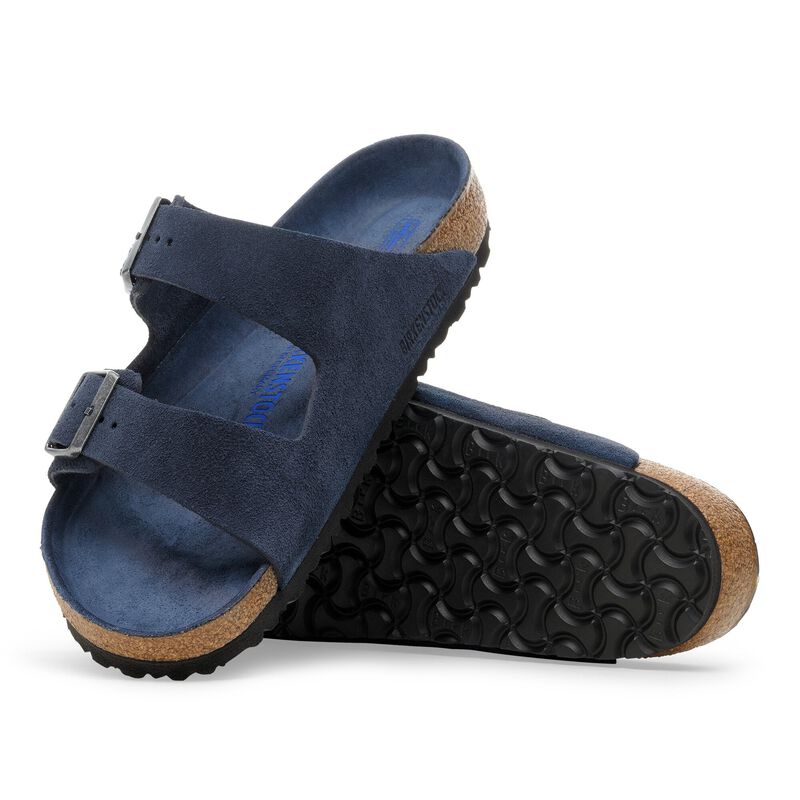 BIRKENSTOCK Arizona Soft Footbed Suede Leather New Navy Tonal City Comfort detail