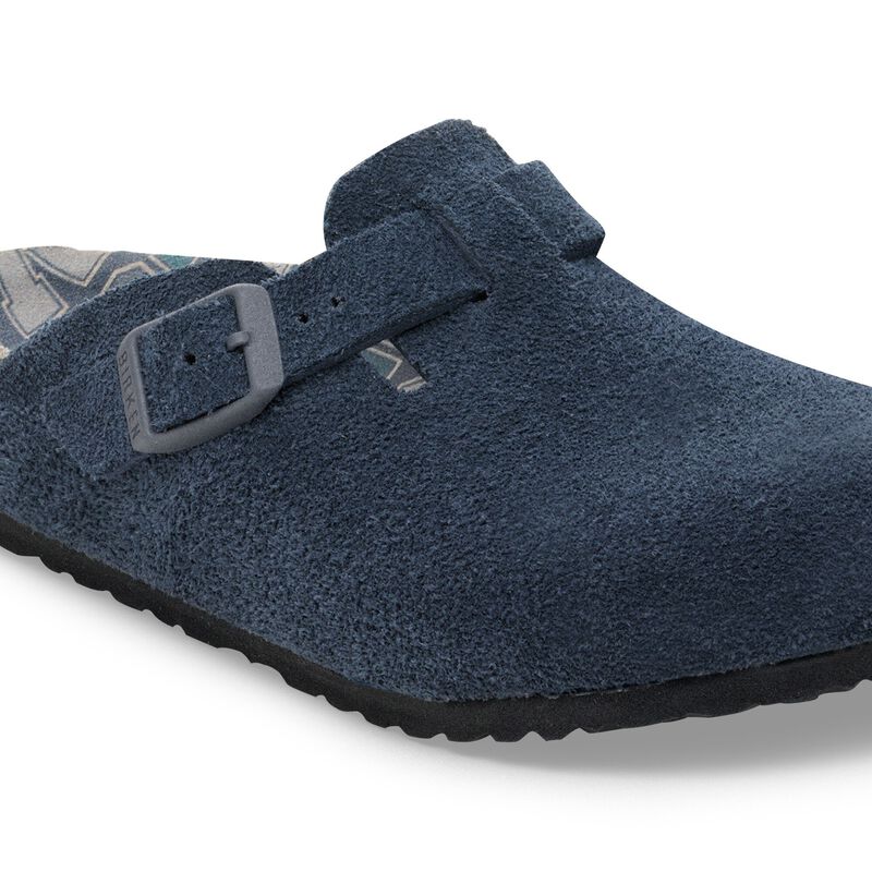 BIRKENSTOCK Boston Kids Suede Leather New Navy Lounge Fit detail