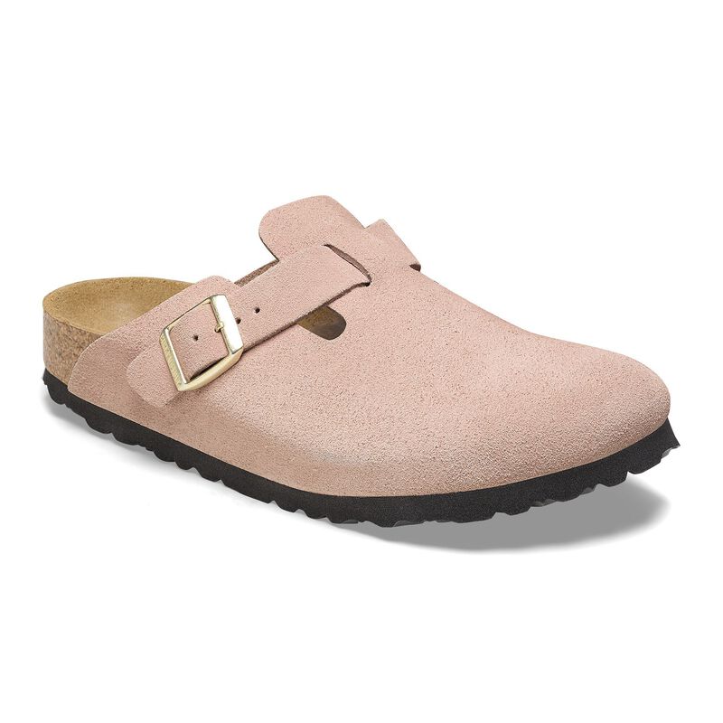 BIRKENSTOCK Boston Suede Leather Lavender Sky Easy Walk detail