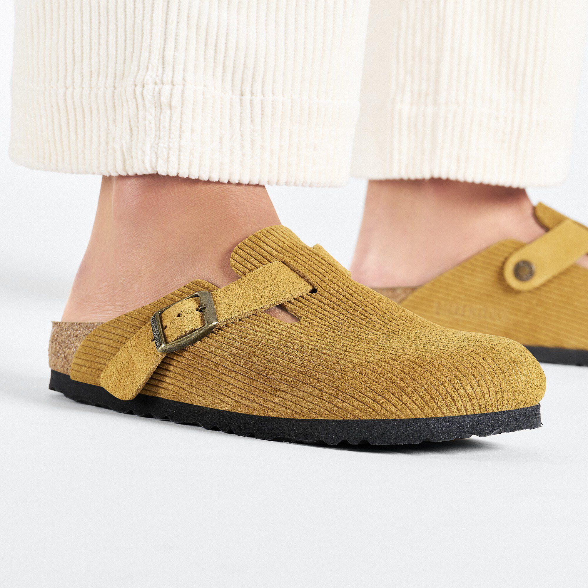 Boston Suede Embossed in Color Corduroy Cork Brown | BIRKENSTOCK US