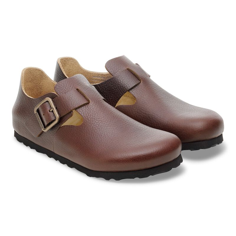 BIRKENSTOCK London Wire Buckle Natural Leather Vintage Wood Roast Walk Edit detail