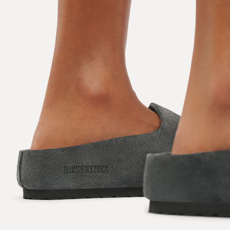 BIRKENSTOCK Amsterdam Wrapped Suede Leather Charcoal Walk Edit detail