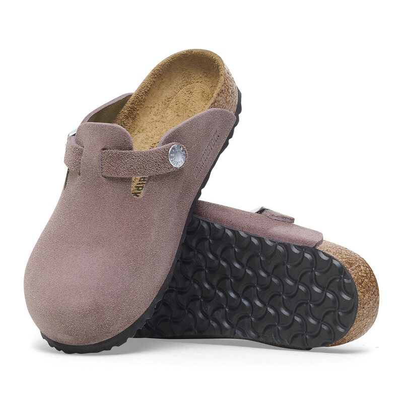 BIRKENSTOCK Boston Kids Suede Leather Faded Purple Classic Fit detail