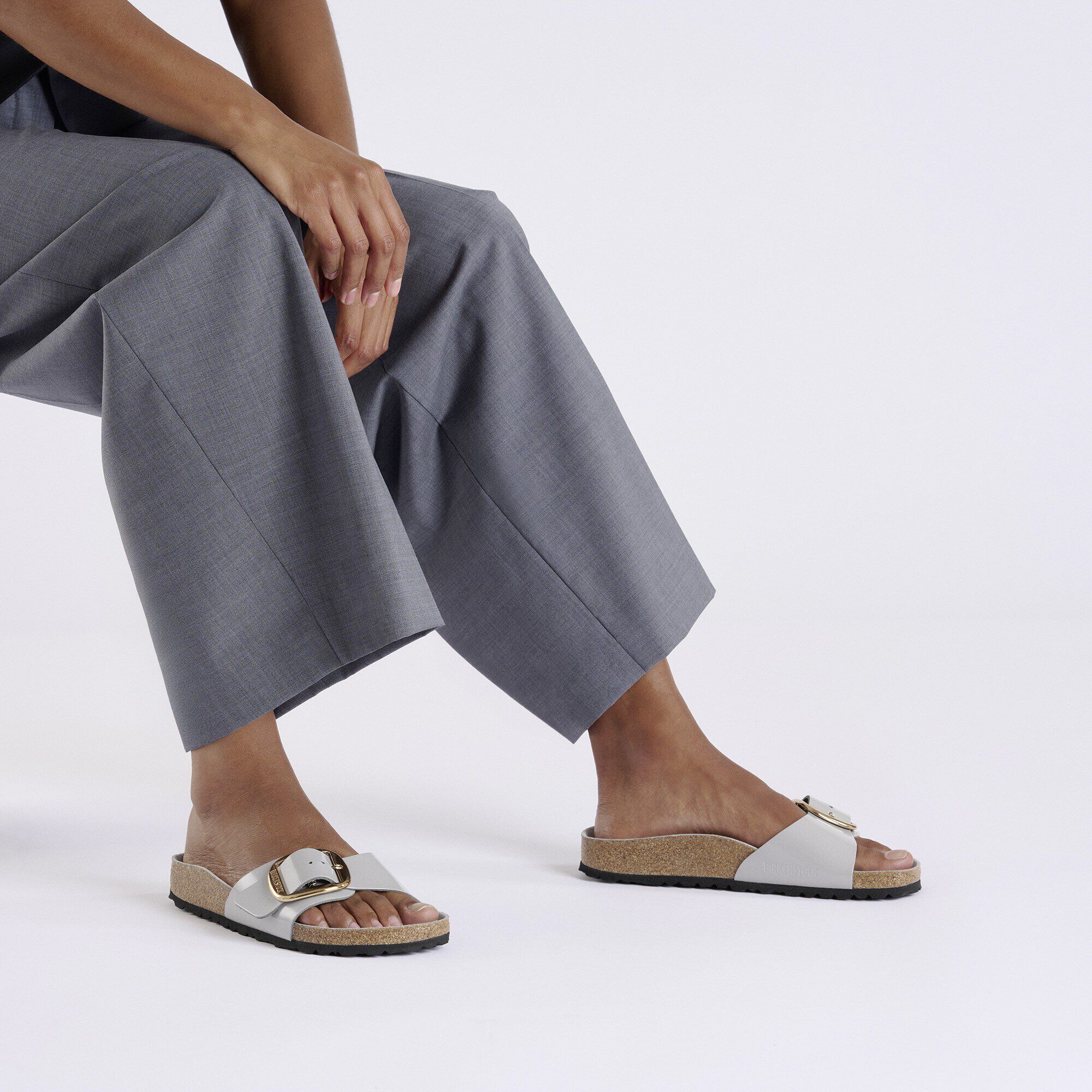 Madrid Big Buckle Natural Leather Patent in Color High-Shine