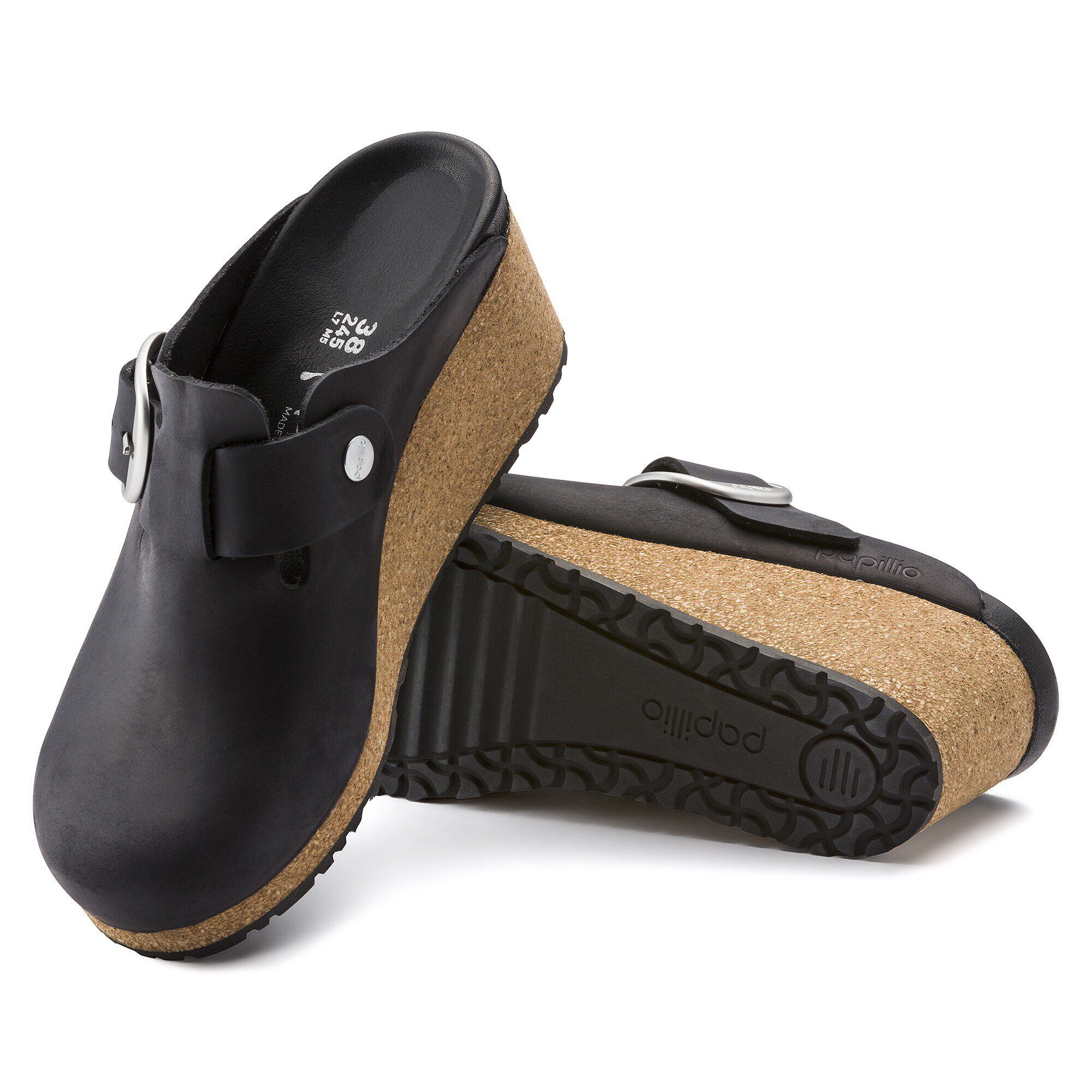 Fanny Big Buckle Oiled Leather with outer sole details