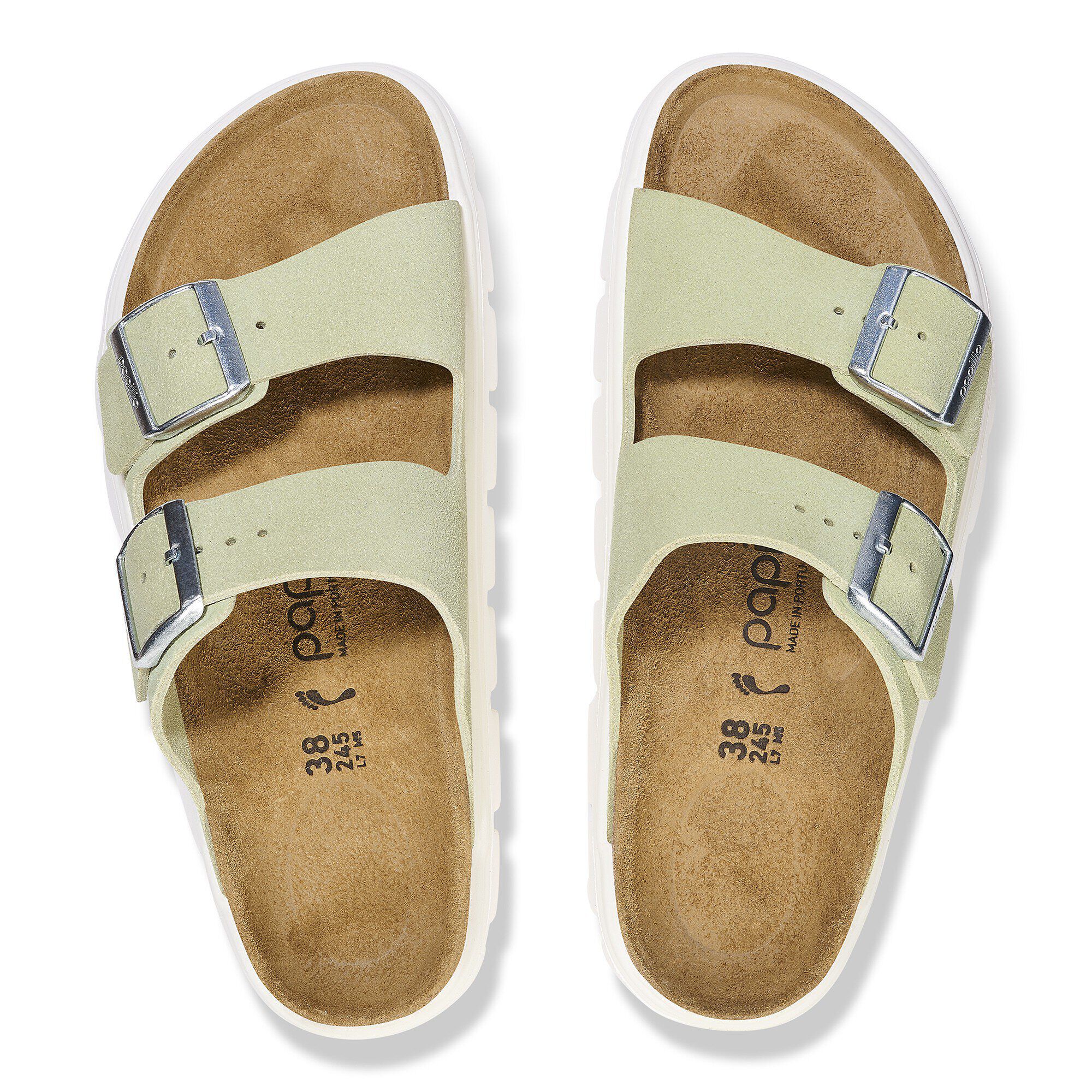Arizona Chunky Suede Leather in Color Faded Lime | BIRKENSTOCK US