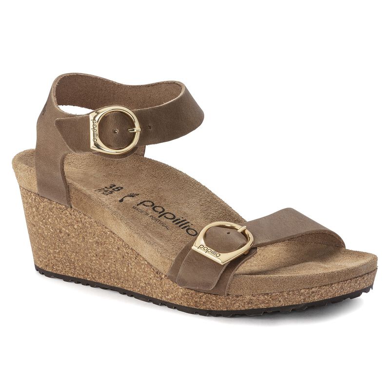 BIRKENSTOCK Soley Leather Lavender City Comfort detail