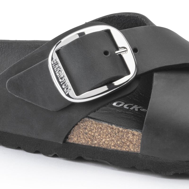 BIRKENSTOCK Siena Big Buckle Natural Leather Oiled Black Daily Comfort detail