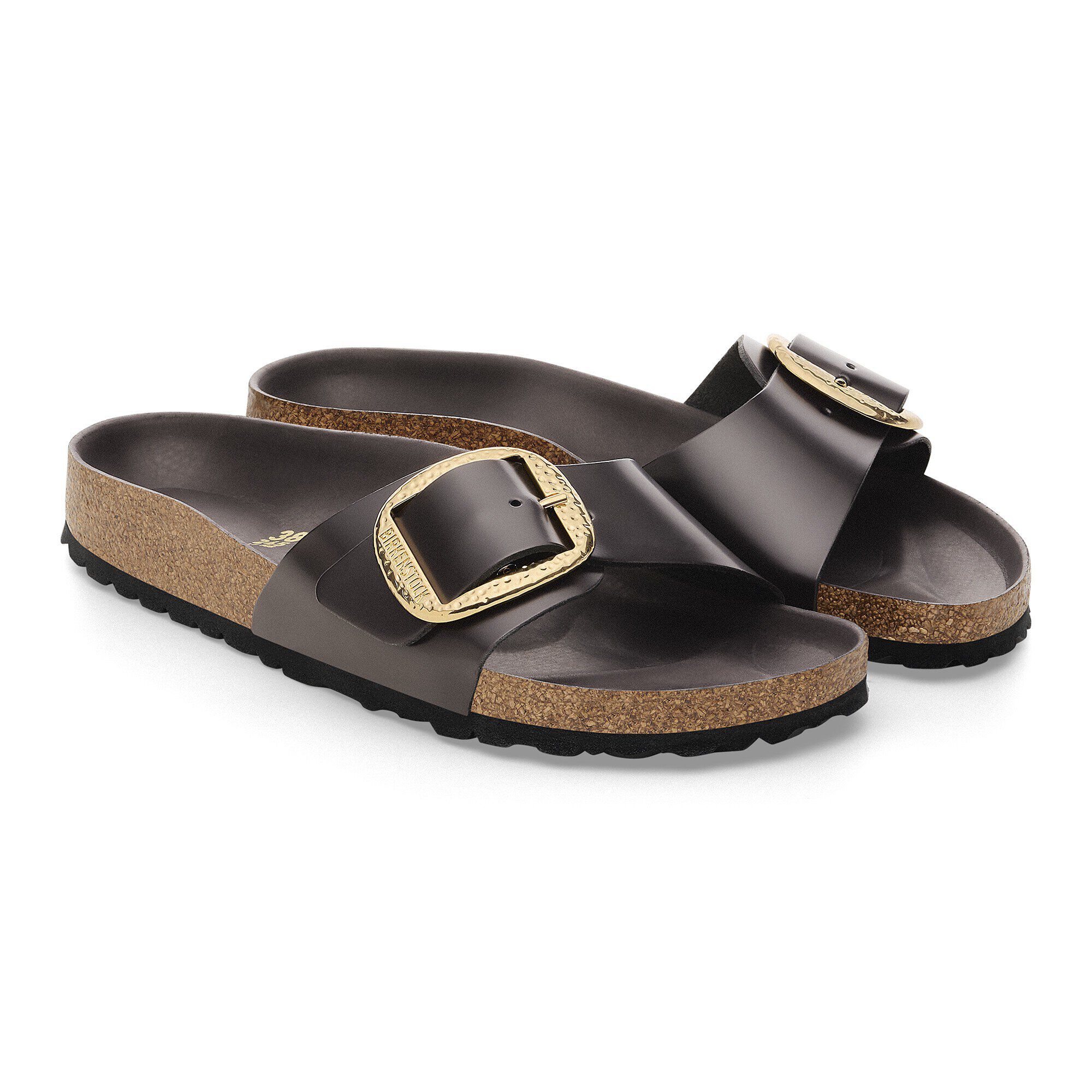 Madrid Hammered Big Buckle Cuir naturel verni