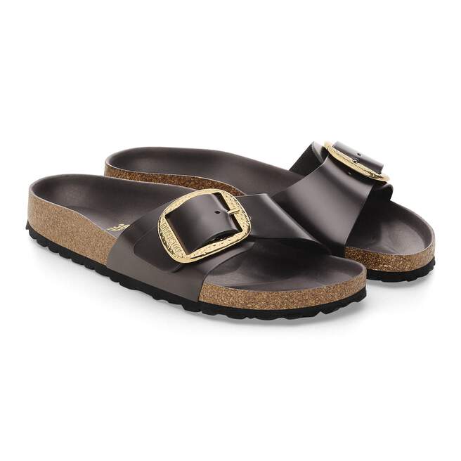 Madrid Hammered Big Buckle Natural Leather Patent