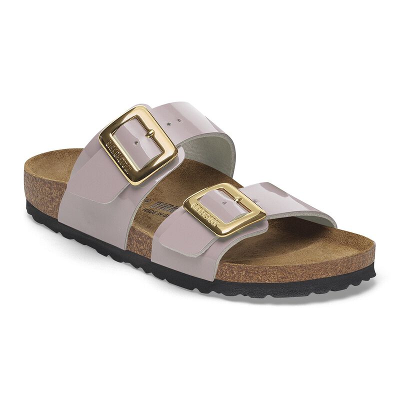 BIRKENSTOCK Sydney Cushion Buckle Birko-Flor Patent Patent Faded Purple Trail Easy detail