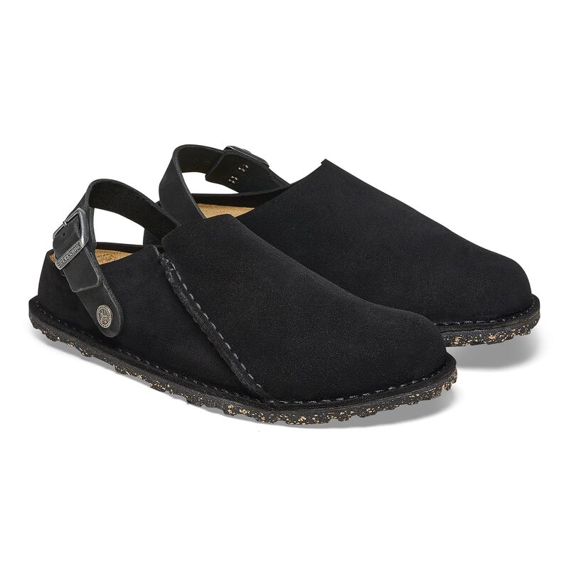 BIRKENSTOCK Lutry Premium Suede Leather Black Walk Edit detail