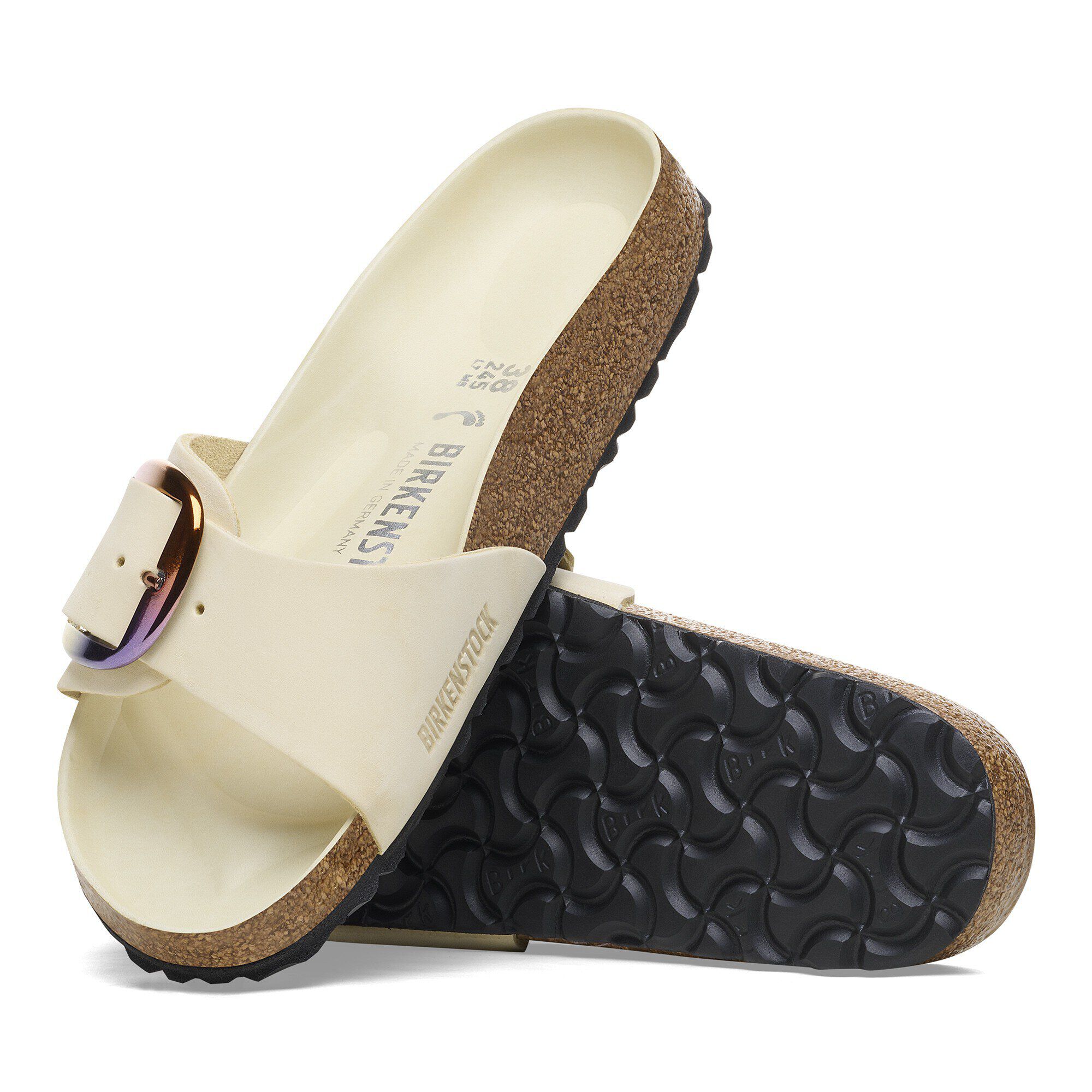 Madrid Big Buckle Nubuck Leather in Color Ecru | BIRKENSTOCK US